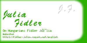 julia fidler business card